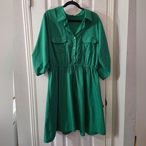 3x green silky dress
